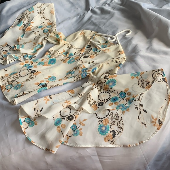 Vintage 90's bell sleeve blouse tunic top S M - Picture 9 of 11